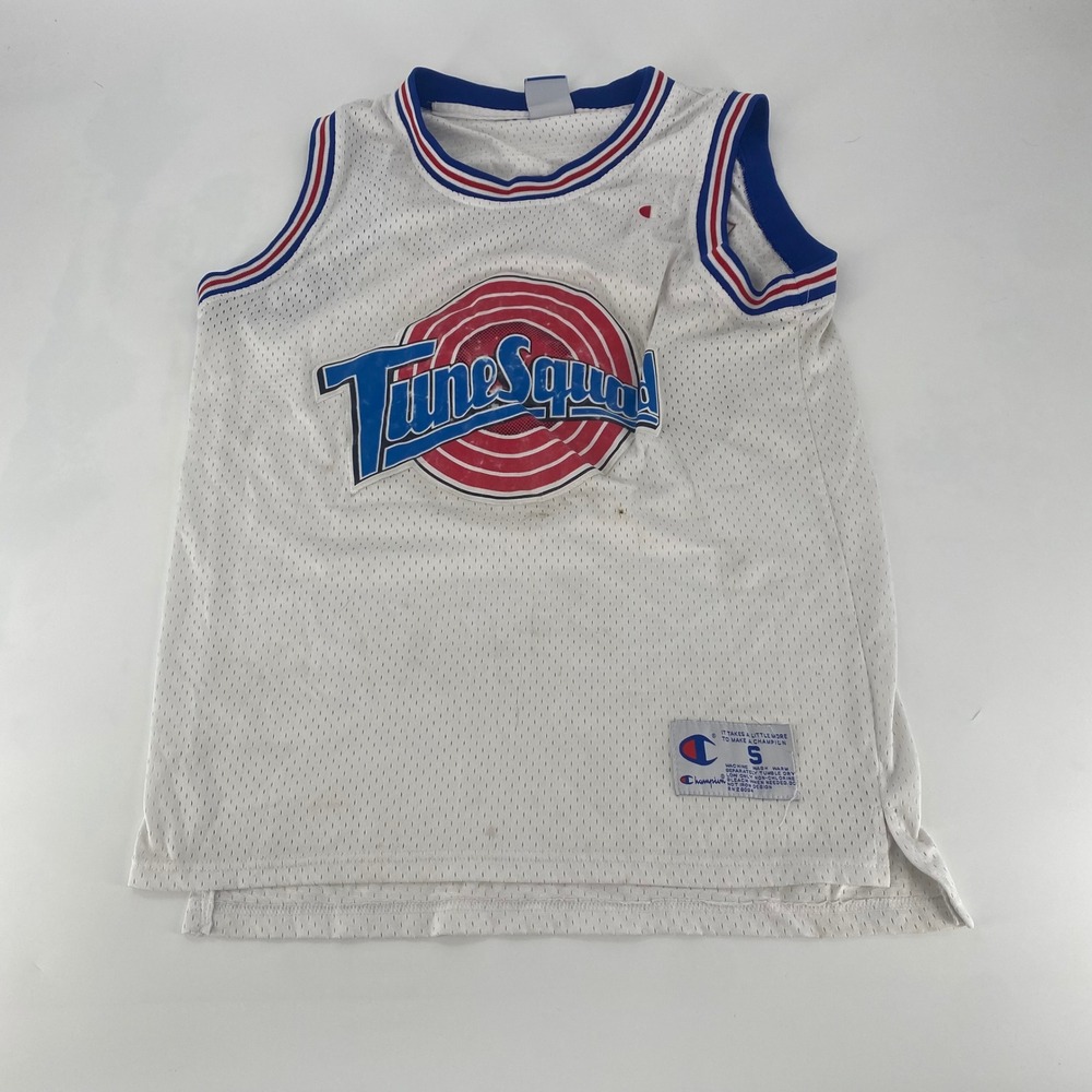Vintage Champion Space Jam Tune Squad Jersey Mens Small White Mesh Basketball